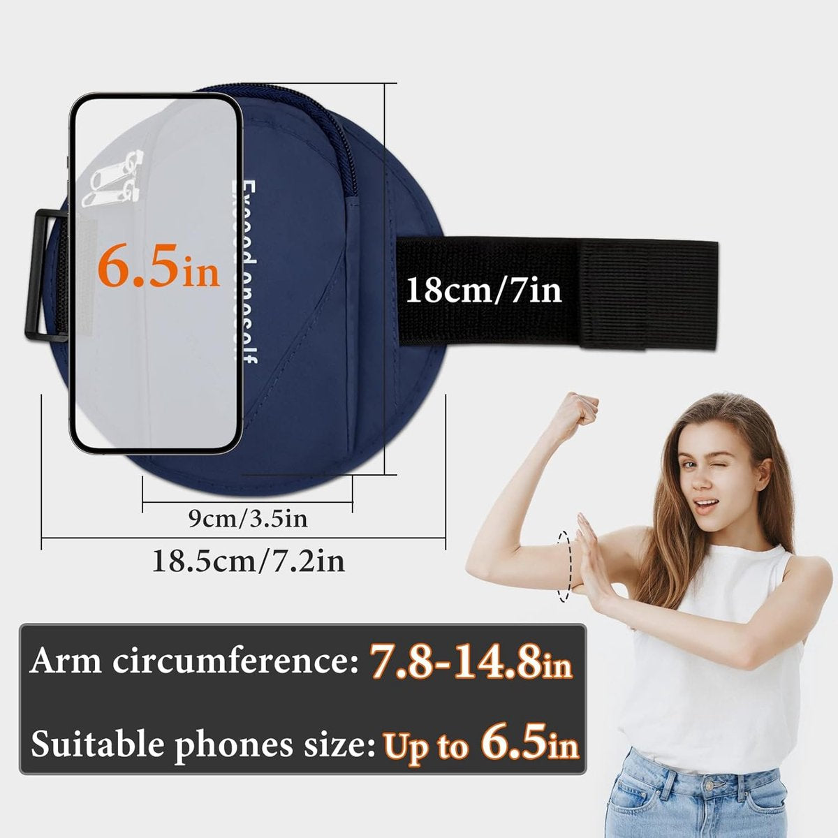 Sports Bag - Running Armband - Phone Holder for Running - Reflective Sports Accessories - With Adjustable Shoulder Strap - Suitable for Running, Camping and Hiking (Vegetable)