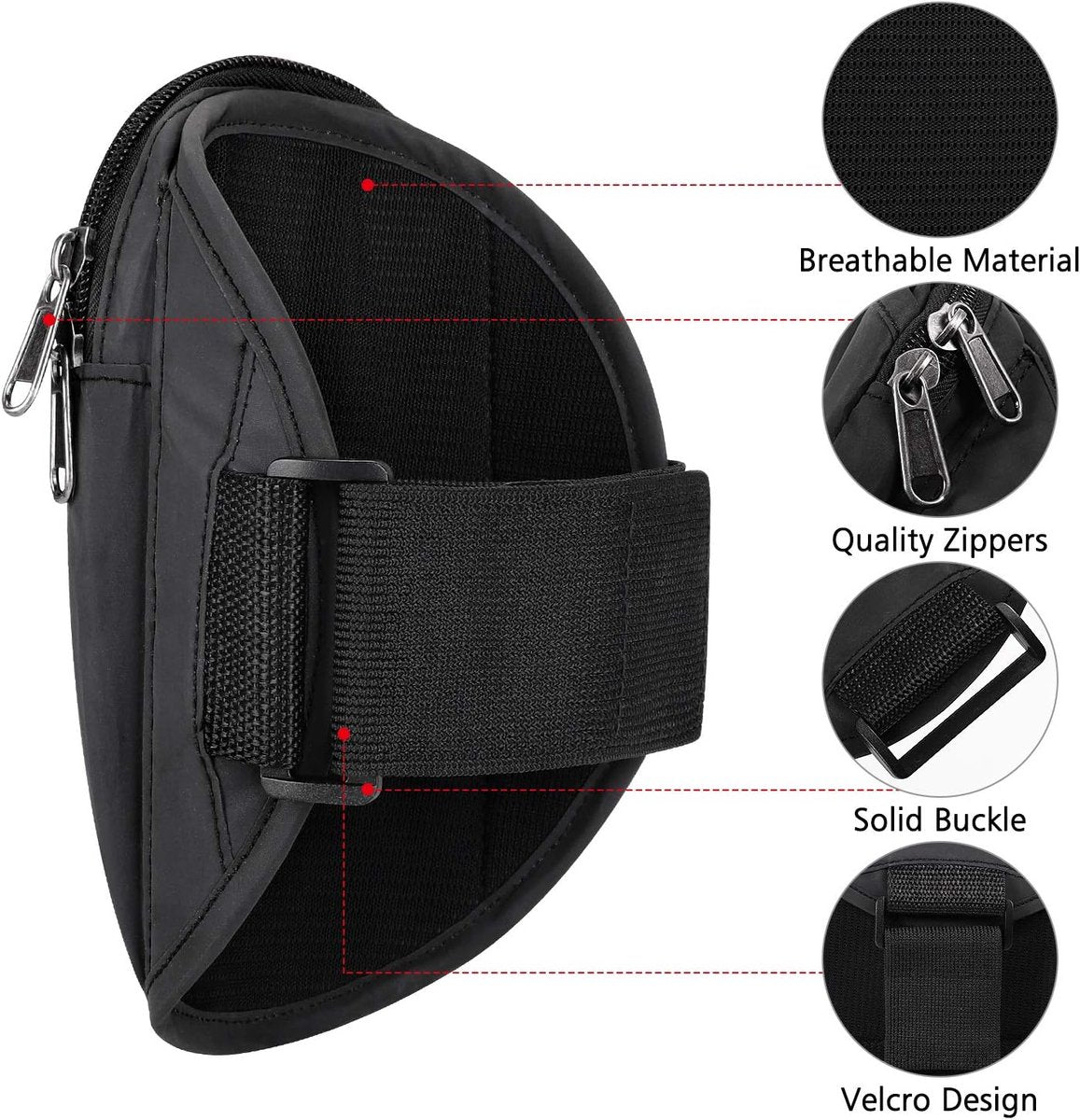 Sports Bag - Running Armband - Phone Holder for Running - Reflective Sports Accessories - With Adjustable Shoulder Strap - Suitable for Running, Camping and Hiking (Vegetable)