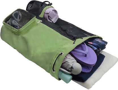 Backpack - Sports Bag - Travel Bag - Training Bag - Swimming Bag - 30*15*45cm - Mesh Material - Drawstring Design - Side Storage Space - Unisex - Suitable for fitness, swimming, traveling, dancing, camping（Vegetable）