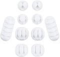 10-Piece Desk Cable Management Set - Multifunctional Cable Clamps - Desk Cable Organizer for TV, PC, Laptop, Home Office - (White).