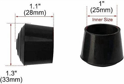 Chair Leg Covers - 12-Piece Rubber Chair Leg Covers - Chair Covers - 1 Inch Chair Leg Covers - Black