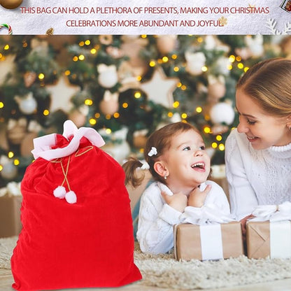 Gift Bags - Santa Claus Gift Bags - Extra Large Gift Bags - Red Christmas Wrapping Bags - For storing holiday gifts, sweets and surprises