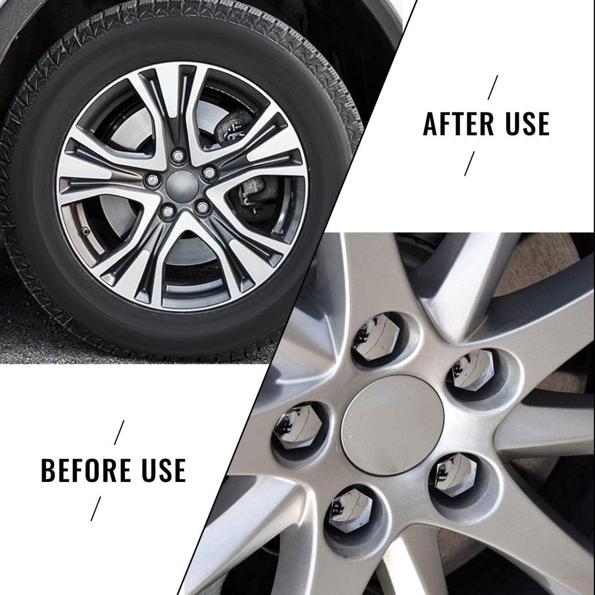 Universal wheel bolt covers (20 pieces) - 17 mm wheel bolt cover - wheel bolt cover - hexagon nut protector - with puller - suitable for all car brands (silver).