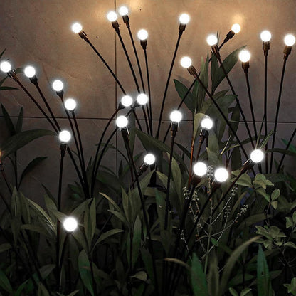 Outdoor Lighting - Solar Garden Lighting - Mood Lamp - LED Solar Garden Lamp - Firefly Shaped - 6 Pots x 2 - Waterproof for Outdoor Use - Suitable for Decorating Patio Paths - White Light