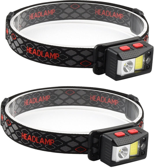 headlamp LED rechargeable - headlight - outdoor bicycle lamp - rechargeable night light - high-intensity LED headlamp - gaze sensor - COB headlamp.