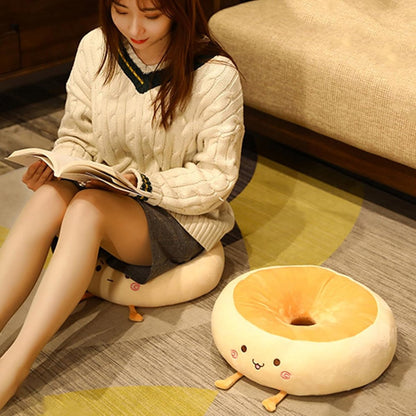 Round Seat Cushion - Round Chair Cushion - Donut Seat Cushion - Cute and Soft Decorative Cushion - Cartoon Design - Suitable Chairs for Bedrooms, Schools and Offices - 38*38*14cm (Sad Style)