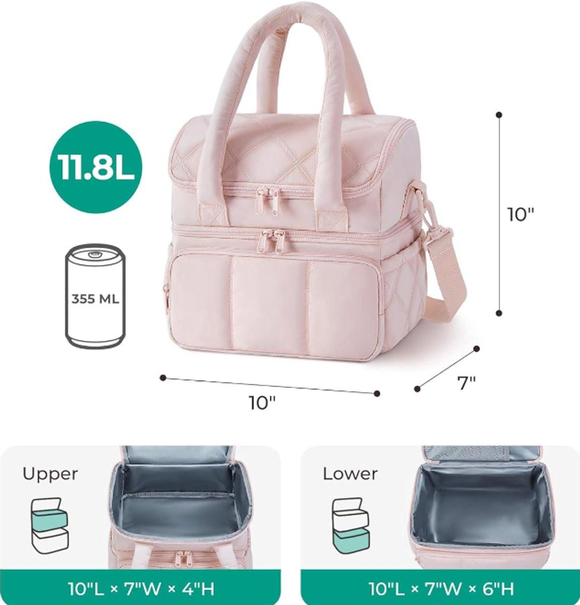 Cooler Bags - Lunch Bag - Handle Strap - Cooler Bag - Lunch Bag - Insulated Cooler Bag - Picnic Bag - Suitable for work, office, travel and picnicsï¼Pinkï¼.