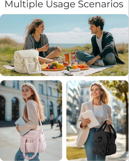 Cooler Bags - Lunch Bag - Handle Strap - Cooler Bag - Lunch Bag - Insulated Cooler Bag - Picnic Bag - Suitable for work, office, travel and picnicsï¼Pinkï¼.