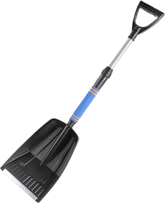 Folding Snow Shovel - Large Capacity | Lightweight & Portable - Wide Snow Clearing Range with Ergonomic D-Shaped Handle and Aluminum Blade - Snow Shovel for Outdoor, Car, Garden, Camping, Drivewayï¼Blueï¼.