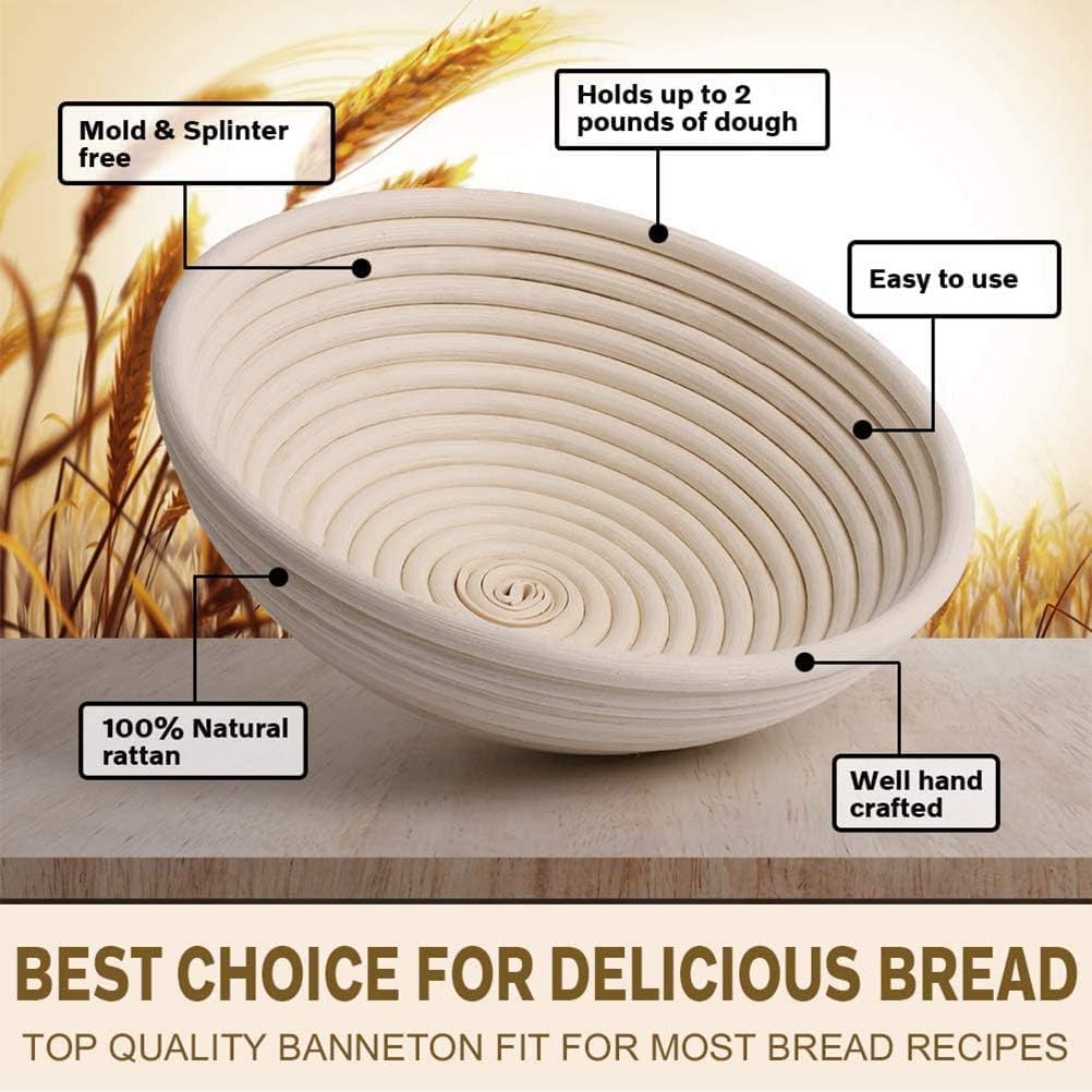 Proofing Basket - Bread Baking - Banneton | 25*15*8cm - Bread Proofing Basket - Oval Proofing Basket - Rattan Bread Pan - Dough Basket - incl. Dough Linen | 1 piece