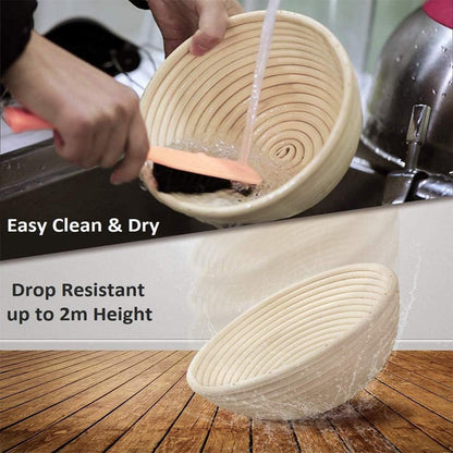 Proofing Basket - Bread Baking - Banneton | 25*15*8cm - Bread Proofing Basket - Oval Proofing Basket - Rattan Bread Pan - Dough Basket - incl. Dough Linen | 1 piece