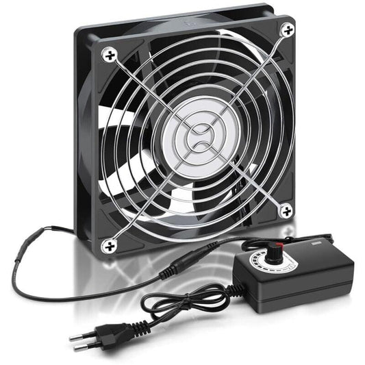 120mm 12V PC Case Fan - Adjustable Wind Speed, AC 220V - 240V Fan, 2750RPM, Laptop PC Fan for TV, Radio, Router.