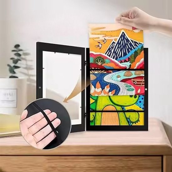 Interchangeable frame - children's drawing - Interchangeable frame A4 - Children's artwork - children's drawings interchangeable frame - Photo frame Poster frame Wall frame - Gift - White
