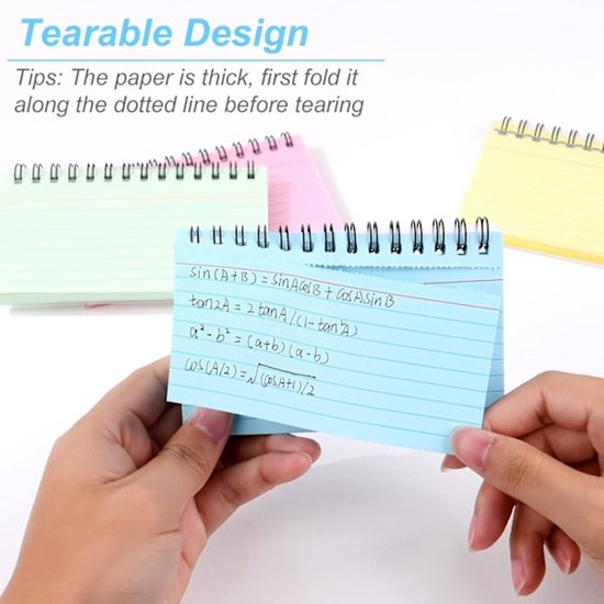 Color Notebooks - American Notepads - Index Card Notebooks - Vocabulary Books - Small Books - 6-Pack