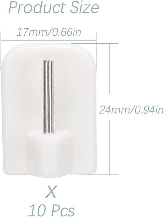 Self-adhesive key hooks - 10 pieces