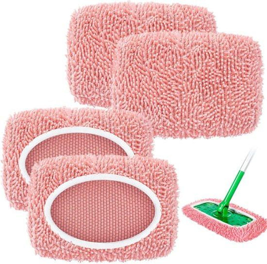 Replacement Mop Covers - Reusable Mop Cloths - For Wet and Dry Cleaning - Pack of 4.