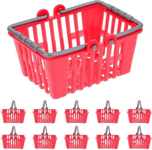 Children's shopping basket set 12-piece - small toys - shopping basket - model - children's play house - play ornaments.