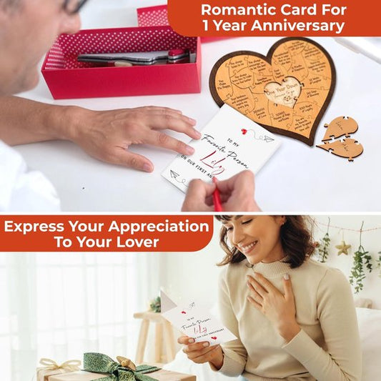 Heart-shaped puzzle - a wooden gift for a first anniversary - perfect for a boyfriend/girlfriend or husband/wife..