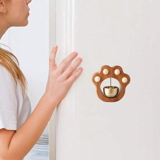Wind chime - Magnetic wind chime - Wooden doorbell - Wooden shop bell - For opening doors (Cat).