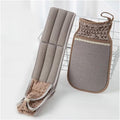 Two-Piece Bath Towel Set – Back Cleanser for Deep Skin Cleansing – Scrub Washcloth for Shower – Suitable for Men and Women (Brown)