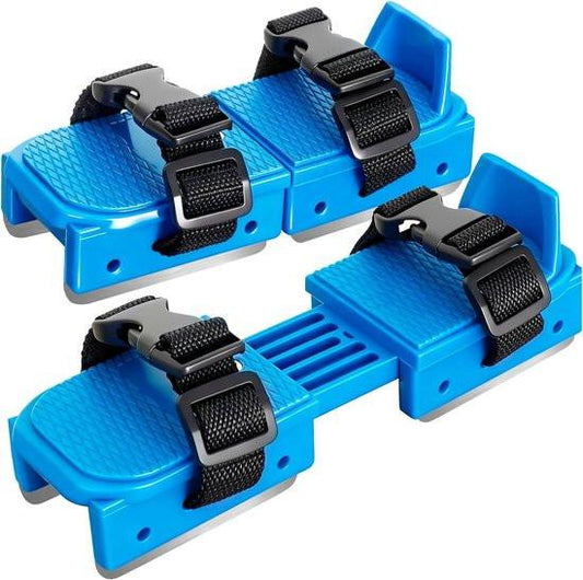 Adjustable Kids' Skates - Double Blade for Stability - With Straps & Shoe Size 16-21 - Blue.