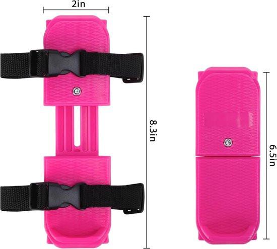 Adjustable Kids' Skates - Double Blade for Stability - With Straps & Shoe Size 16-21 - Pink.