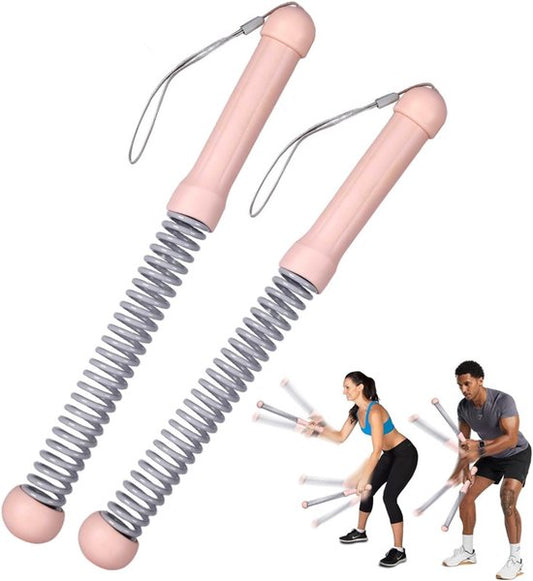 2-Pack Cordless Battle Ropes - Battle Rope - Fitness Rope - Soft Grip - For Home Gym & HIIT - Portable Arm and Core Trainer - Pink.