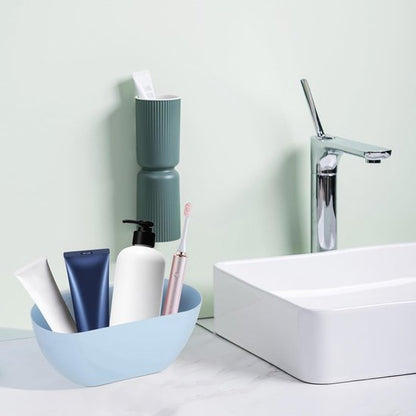 Wall-Mounted Waste Bins - Pack of 2 - Kitchen Waste Bins, Hanging Bins, Kitchen Waste Bins - Hanging Storage Boxes - White and Blue