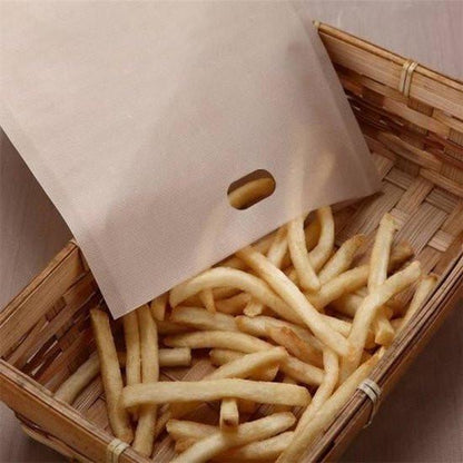 Toaster Bags - Pack of 10 - Reusable Toaster Bags - Heat Resistant Non-Stick Toaster Bags - For Baking Cheese and Snacks - 16.5 x 16 cm.