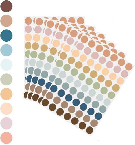 Stickers - 700 stickers - 10 mm self-adhesive labels - Colored self-adhesive labels - Coded - Round stickers for candy supplies - Colored self-adhesive stickers - 10 sheets.