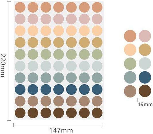 Stickers - 700 stickers - 10 mm self-adhesive labels - Colored self-adhesive labels - Coded - Round stickers for candy supplies - Colored self-adhesive stickers - 10 sheets.