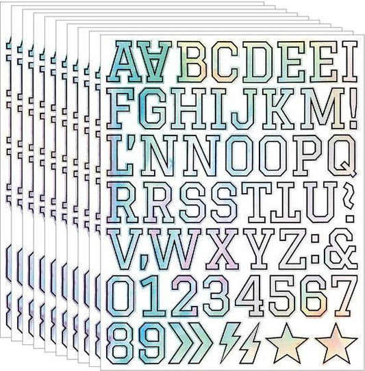 Letter stickers - 10-sheet vinyl letter stickers - 1.5-inch self-adhesive alphabet and number stickers - waterproof - suitable for mailboxes, windows, doors, cars, boats, house numbers (Style B).