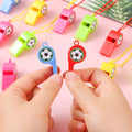Soccer Whistles - Stadium Cheering Accessories - 24-Piece Set - Sports Whistles - Soccer | Football | Soccer Sticker Whistles (with String).