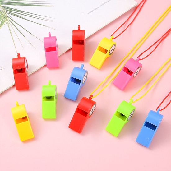 Soccer Whistles - Stadium Cheering Accessories - 24-Piece Set - Sports Whistles - Soccer | Football | Soccer Sticker Whistles (with String).