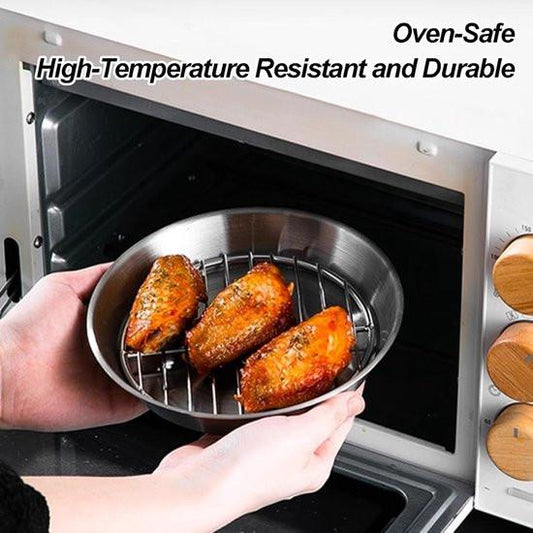 Baking tray for air fryer - Air fryer baking pan - Air fryer accessories - Baking tray with rack - Made of 304 stainless steel - 16 cm.