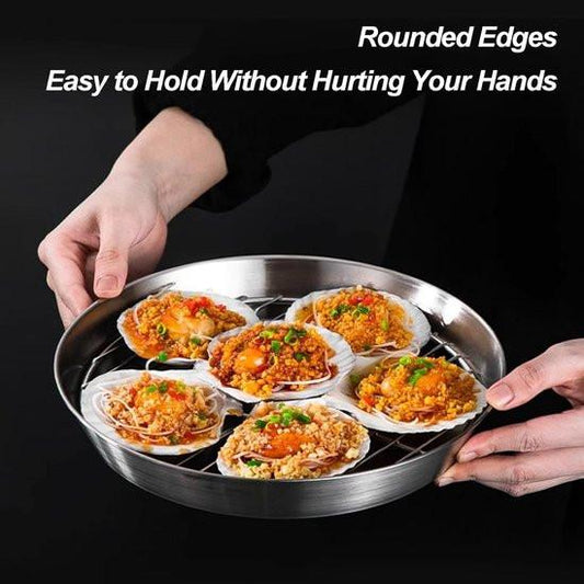 Baking tray for air fryer - Air fryer baking pan - Air fryer accessories - Baking tray with rack - Made of 304 stainless steel - 25 cm.