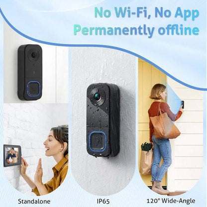 Wireless Doorbell with Camera - 1080P Image & 4.5 Inch Screen - No WiFi Required - Range Up to 120m - Night Vision.