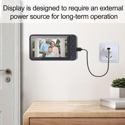 Wireless Doorbell with Camera - 1080P Image & 4.5 Inch Screen - No WiFi Required - Range Up to 120m - Night Vision.