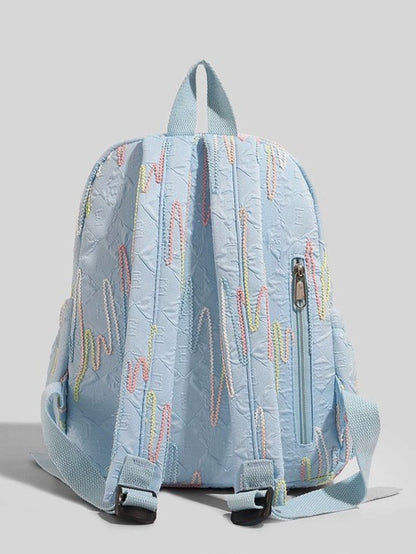 Backpack – Stylish and practical lightweight backpack – With two zippered compartments and adjustable shoulder strap – Fashionable design for girls, children and adults – White