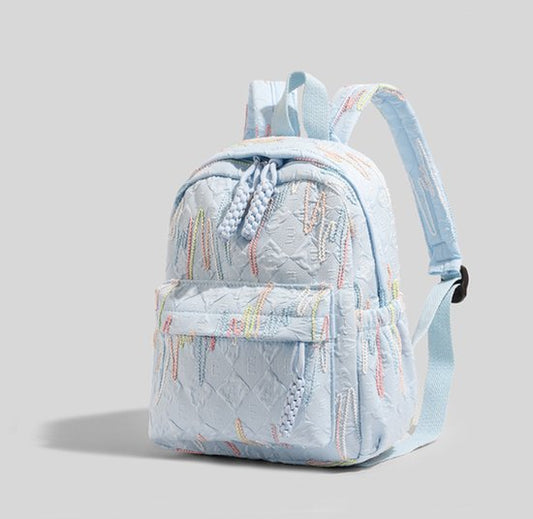 Backpack – Stylish and practical lightweight backpack – With two zippered compartments and adjustable shoulder strap – Fashionable design for girls, children and adults – Blue