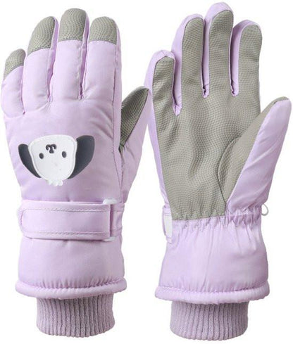 Gloves - Children's Gloves - Children's Ski Gloves - Touchscreen Gloves - Windproof - Warm - Suitable for children from 8 to 14 years in winter - Purple.