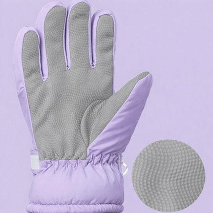 Gloves - Children's Gloves - Children's Ski Gloves - Touchscreen Gloves - Windproof - Warm - Suitable for children from 8 to 14 years in winter - Purple.
