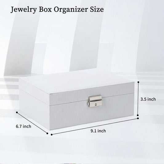 2-Tier Jewelry Box - With Removable Drawer & Lock - Large Storage Capacity For All Jewelry - Pink