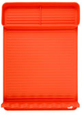 Silicone BBQ Grill Mat - 8-Slot Mat with Drip Tray - Heat-Resistant and Dishwasher-Safe - 40x27 cm - Orange