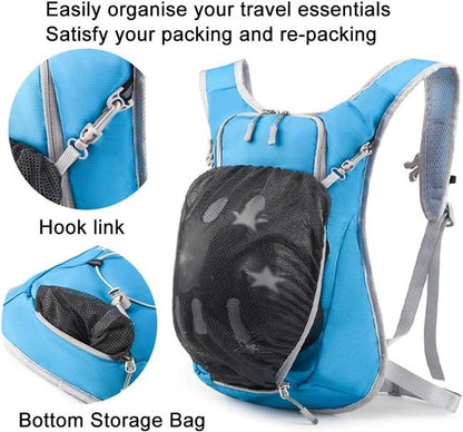 Backpack with 2L Water Bag - Running Vest - Adjustable Lightweight Cycling Backpack - Suitable for Hiking and Cycling（Red）