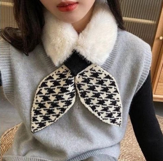 Warm scarf for autumn and winter - Soft and comfortable women's scarf with dotted pattern - Fashionable and versatile winter scarf for everyday use（White）
