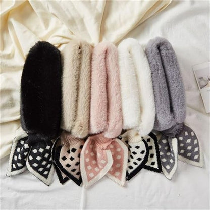 Warm scarf for autumn and winter - Soft and comfortable women's scarf with dotted pattern - Fashionable and versatile winter scarf for everyday use（White）