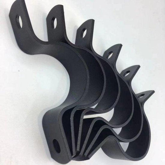 Black U-Clamp - Metal Pipe Clamp - Double Hole Pipe Clamp DIY - U-Shaped Bracket (6 Pcs) (1/2 Inch).