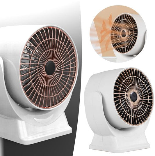 Portable camping heater - Energy efficient - Fast hot air heating for home - Office - Home - Small table heater - White.