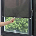 No-Drill Roller Blinds with 3 Suction Cups - Blackout Curtains, Temporary Cover-Up Curtains for Home, Bedroom and Car (Black, 45*124cm)